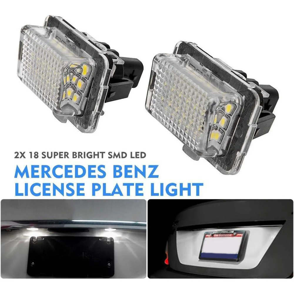 2 x License Plate Lights fit for Mercedes-Benz CL-Class C216 (2007-2013), S-Class W221 (2007-2013)