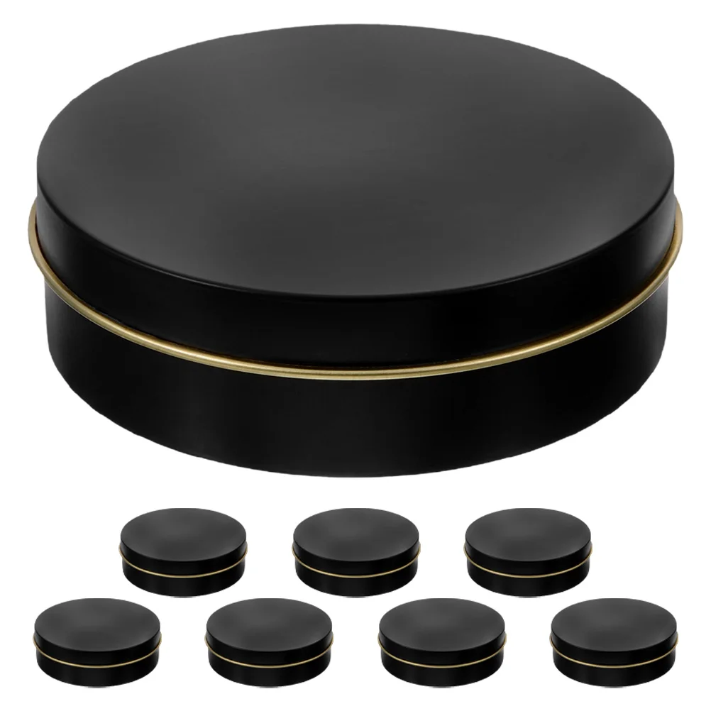 

8Pcs Round Tinplate Box Mini Storage Tin with Lid Practical Material Sturdy Longlasting Versatile Use Round Tinplate Box