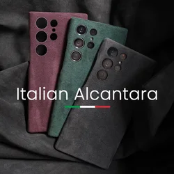 ALCANTARA Case for Samsung Galaxy S23 Ultra Plus S22+ 5G Luxury Business Supercar Same Artificial Leather Phone Cases