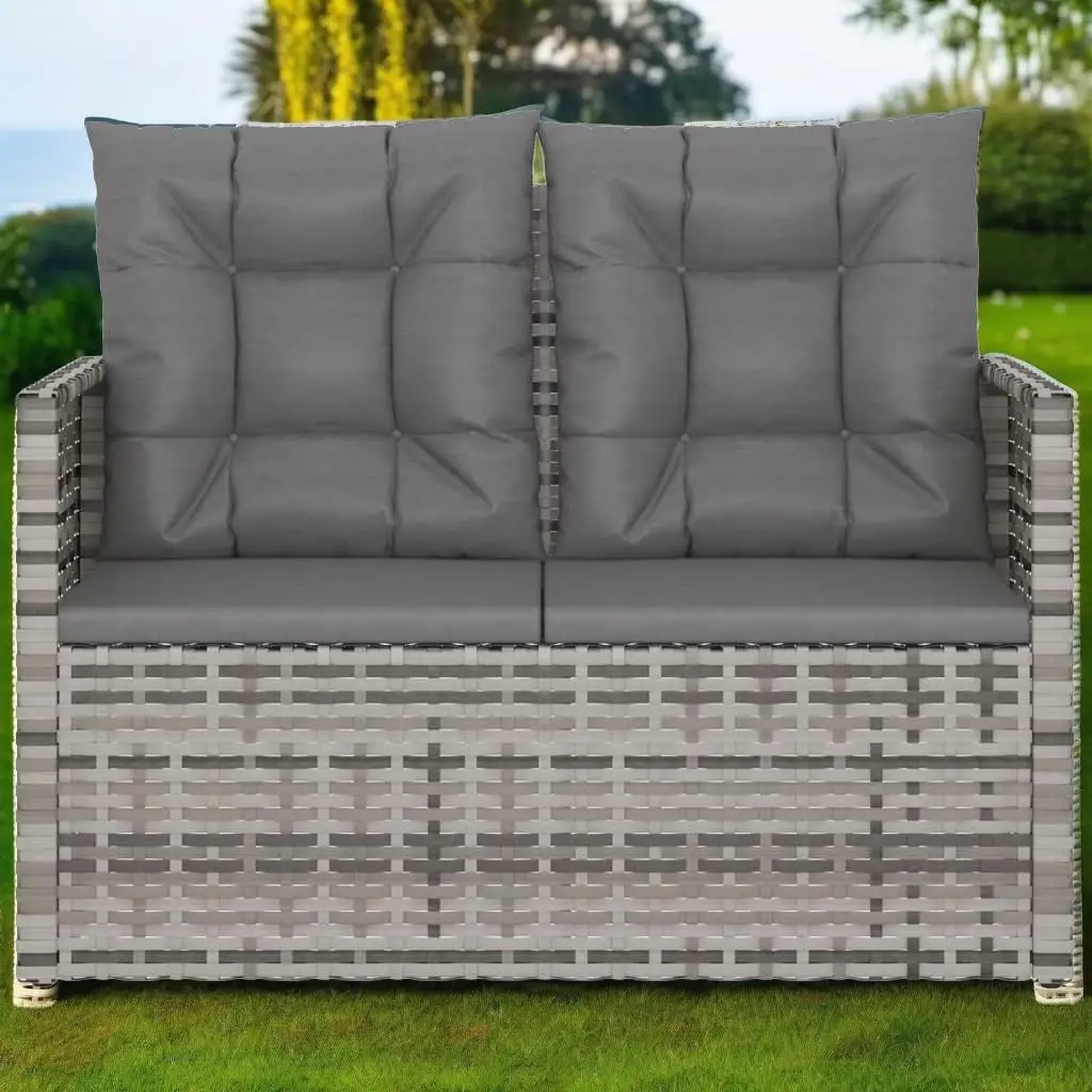 

Gray Poly Rattan Patio Bench with Cushions - 41.3'' Outdoor Seating