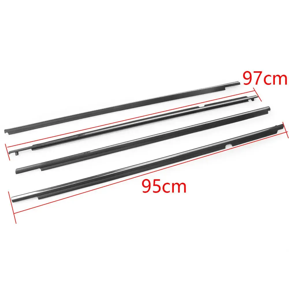 4PCS Black FOR Toyota Corolla 2009-2012 OEM 75710-02210 75720-02210 Car Weatherstrip Window Molding Trim Glass Seal Belt