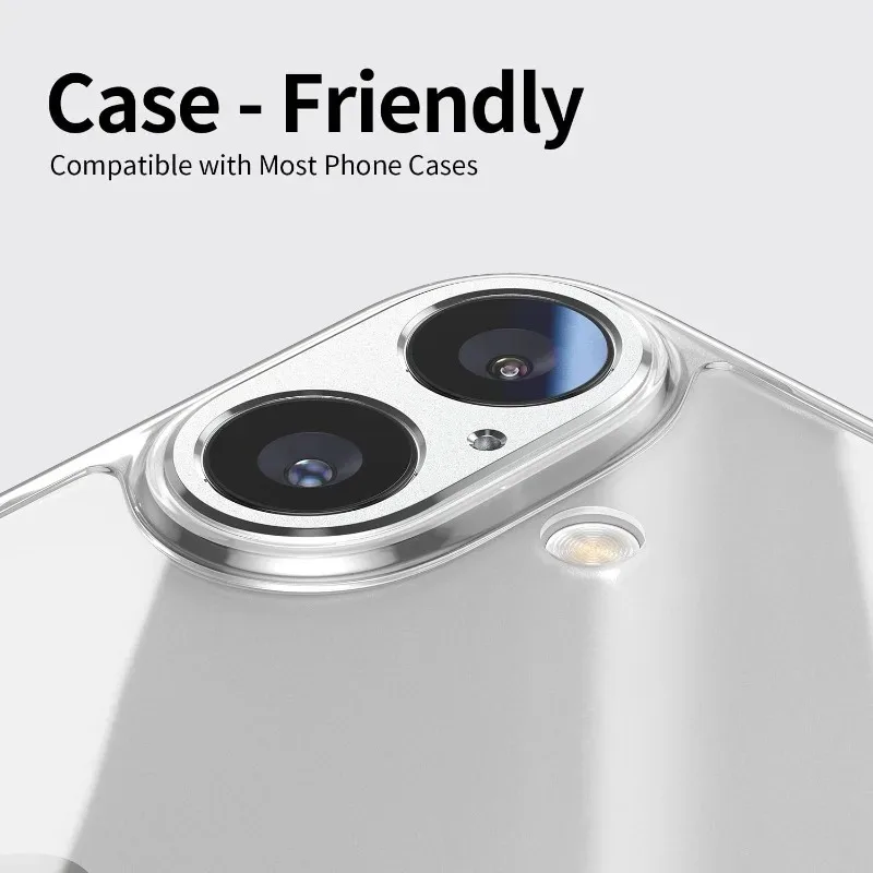 غطاء كامل لعدسة الكاميرا المعدنية لهاتف iPhone 17، غطاء خلفي من زجاج الألومنيوم الفاخر مضاد للخدش مع غطاء حلقي #6