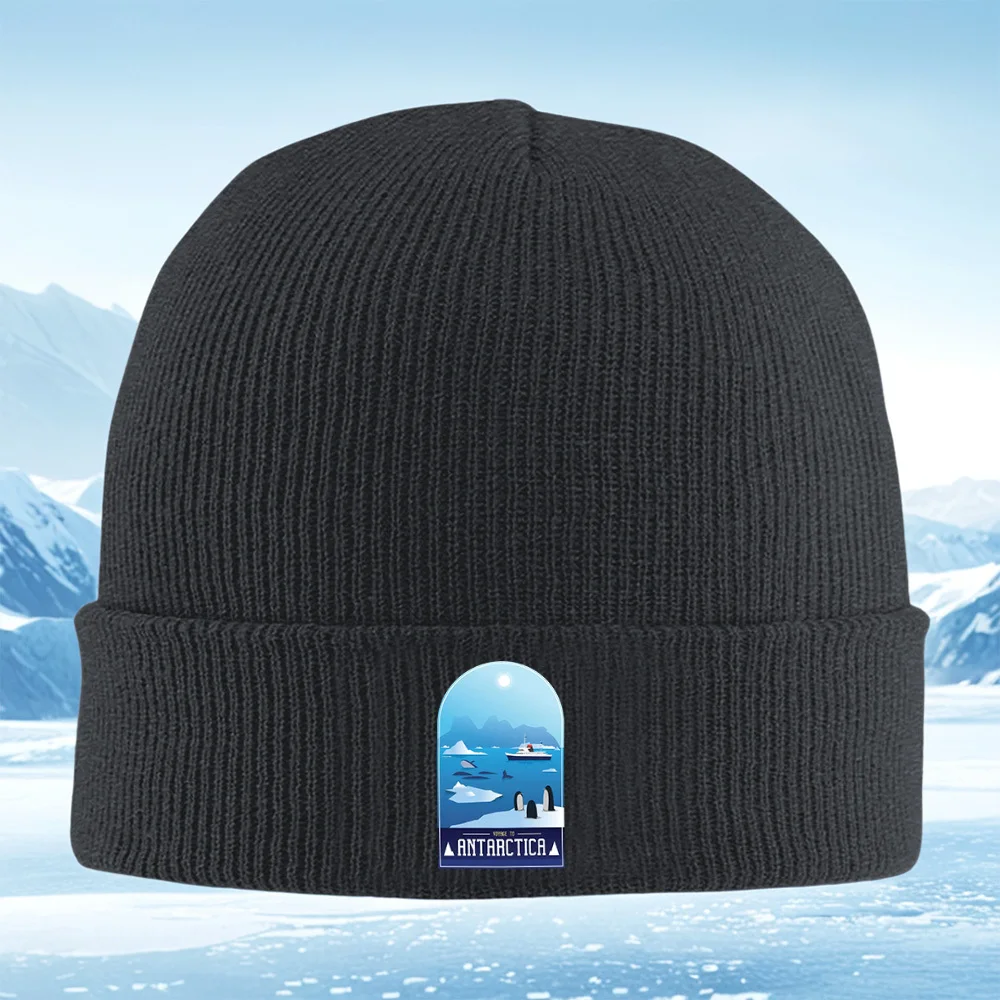 Voyage Antarctica Ozean Boot Pinguine Wal Eisberg Männer Frauen Unisex Strickmütze Beanie Pullover Mütze Winter Thermal Warm Christm