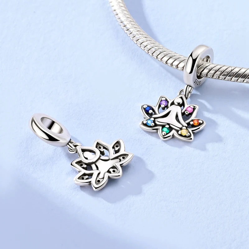 Charms 925 Sterling Silver Soccer Basketball Boxing Yoga Baseball Charm Bead Pendant Sports Series Fit Bracelet DIY Jewelry Gift view 6