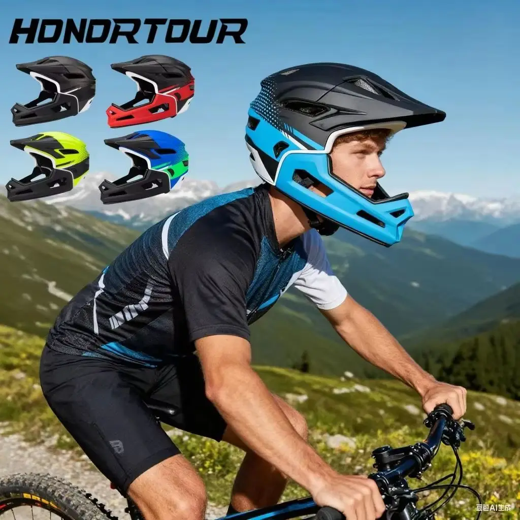 

Eastinear High Quality Mountain Off-Road Bike Helmet 2-in-1 Full Face Detachable Outdoor Adult Men and Women MTB Cycling Helmet