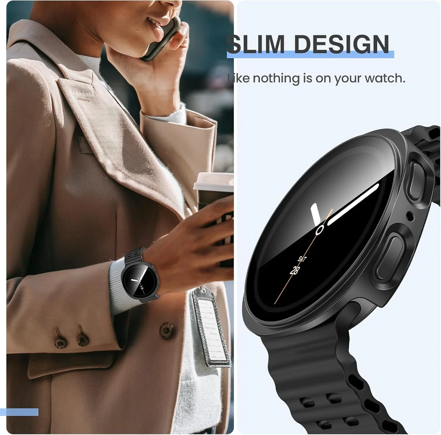 Funda para Samsung Galaxy watch 8, accesorios de 44mm y 40mm, Protector de pantalla de vidrio templado, cubierta de parachoques para PC, Protector Galaxy watch 8