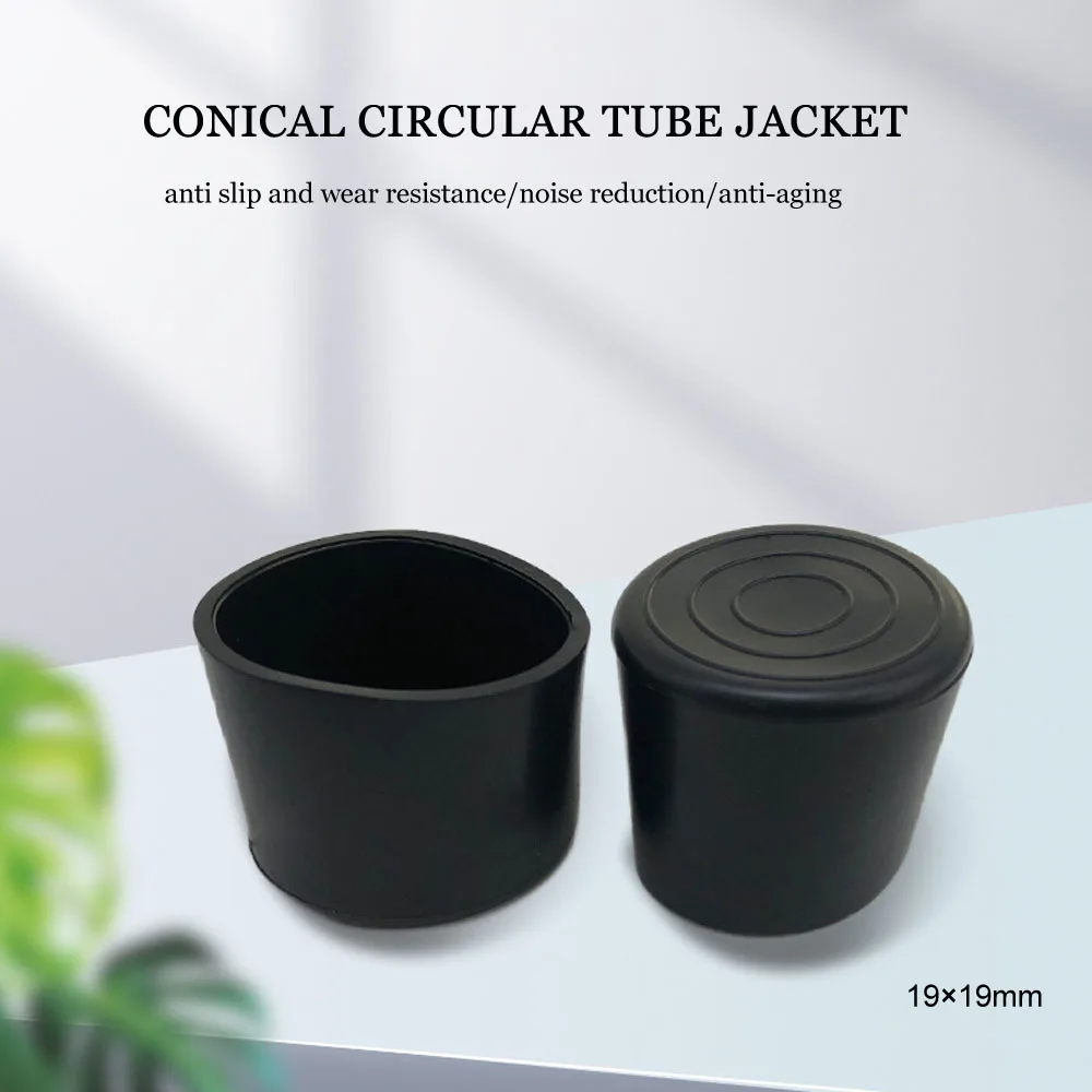 19mm round tube sleeve Plastic Tube Plug Rubber End Caps For Round Tubing Furniture Adjustable Threaded Footin