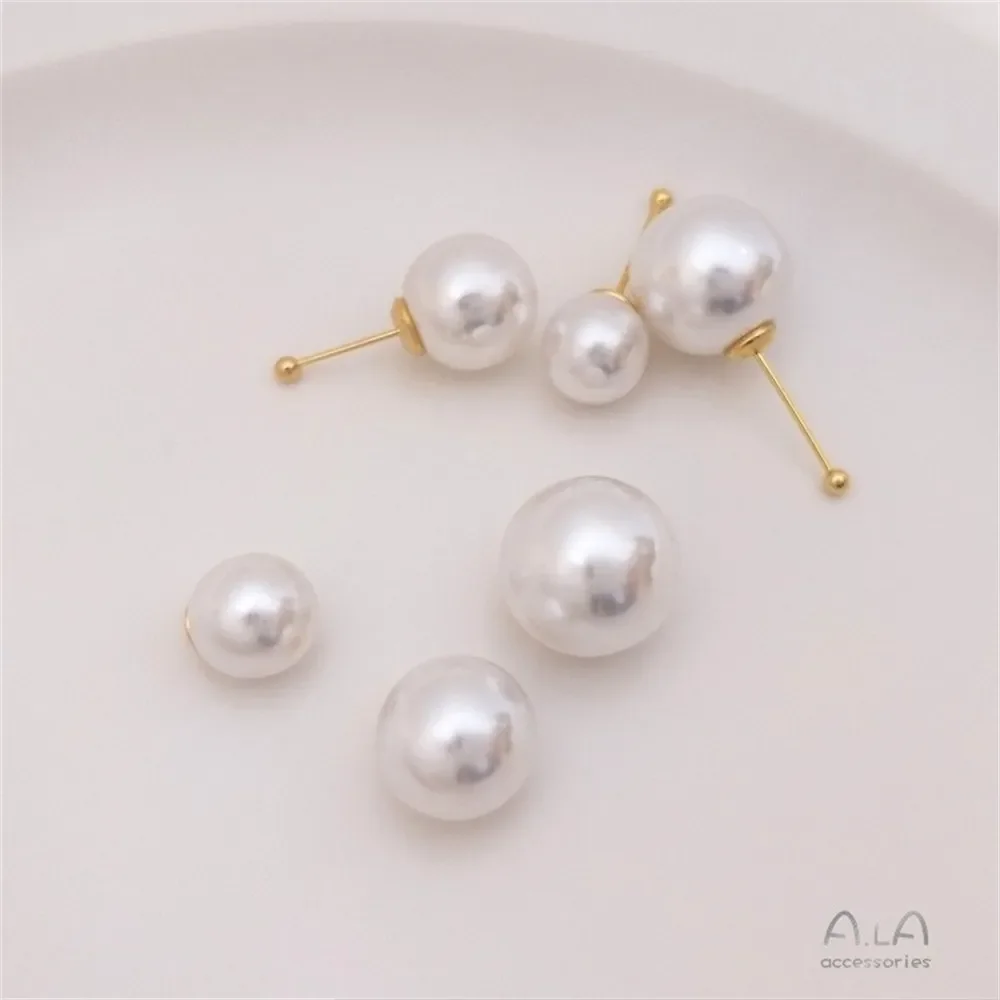 

Stud Earrings Brooches Can Be Used Imitation Pearl 14K Gold Earplug Ear Plugs DIY Handmade Earrings Jewelry Accessories E067
