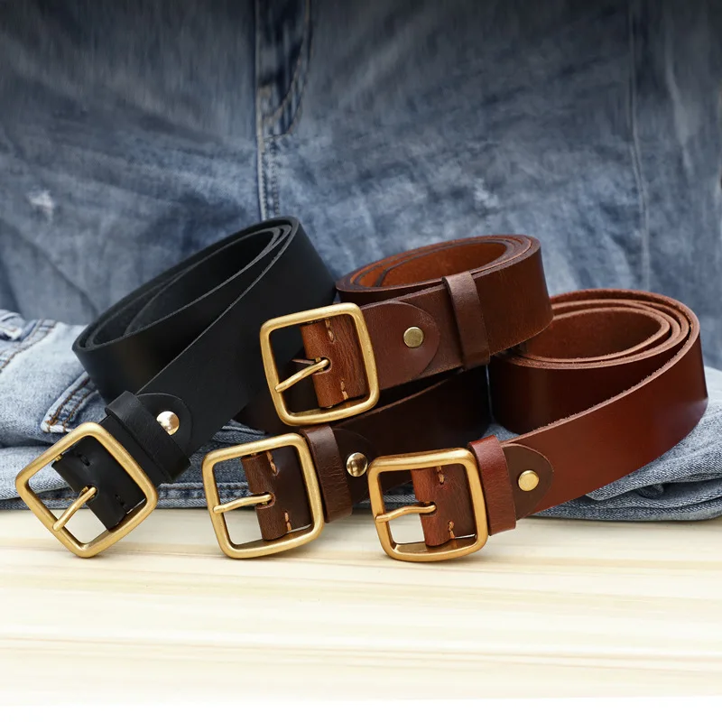 

Fashion 90s Retro Bussiness Gifts for Men's Trousers Leather Belt Accessories 2000s High-end Waistband Tactical Belts Male Women