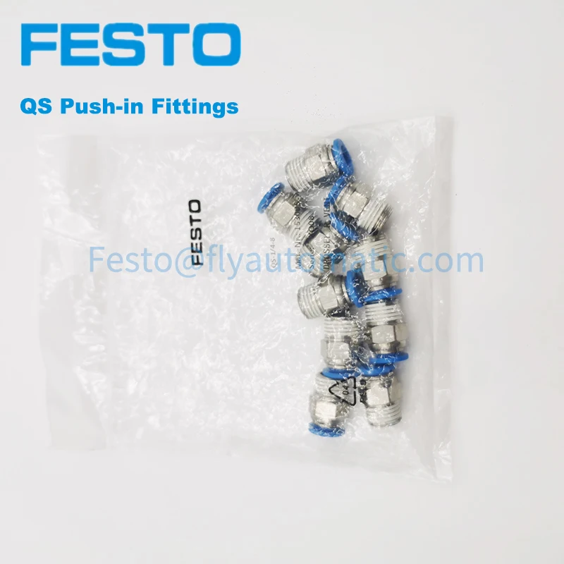 Festo QS-1/4-8 Standard Quick Star Push-in Fittings QS-M5-1/8-1/4-3/8-1/2-4-6-8-10-12-16