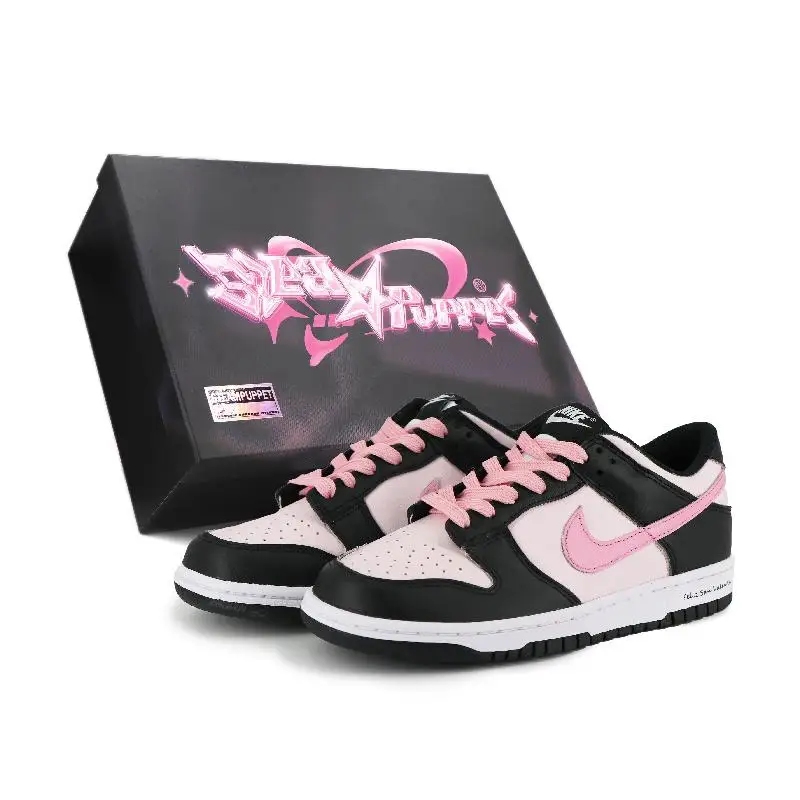 

【Customize】Nike Dunk Skateboarding Shoes Men Low-top Black/pink Sneakers shoes DD1391-100