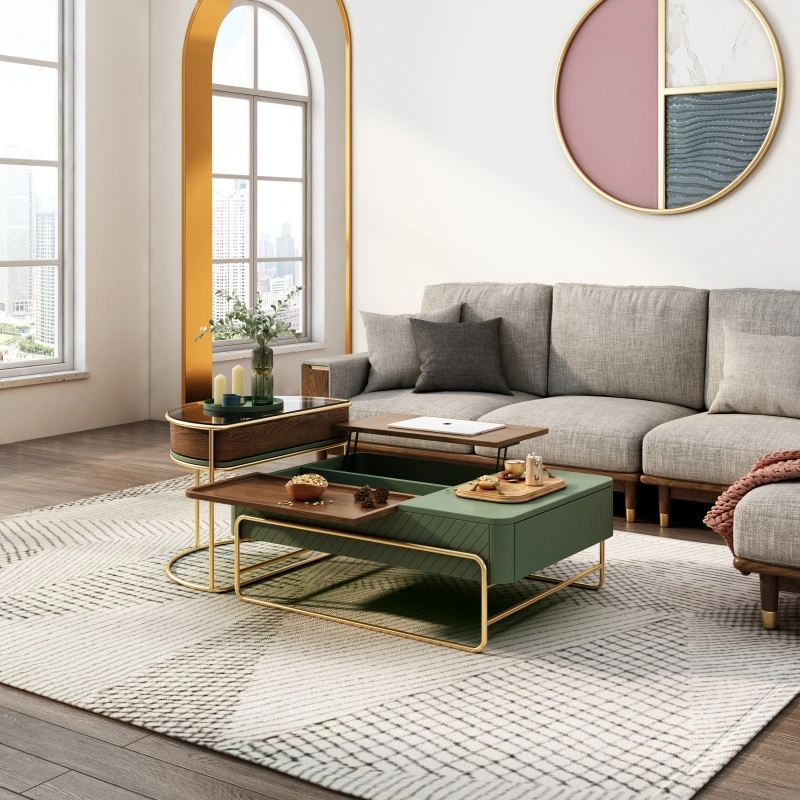 # Modern Foldable Extendable Coffee Table Living Room Furniture Customized Color MFC & Iron Material