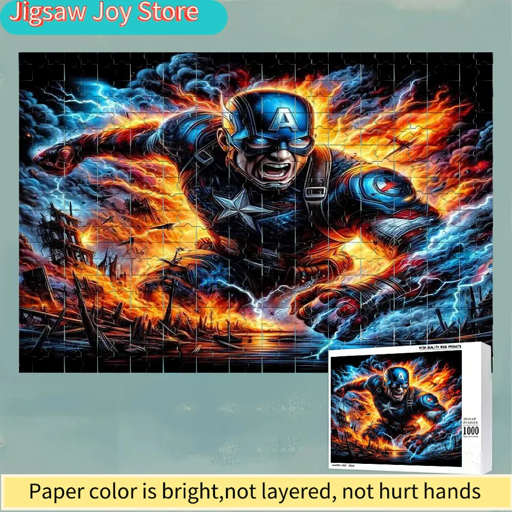 

[2D Flat Printing] 1000 Units of Captain AmericaPuzzle. A Stylish, High-Quality Puzzle That Is Durable And Seamless, Designed