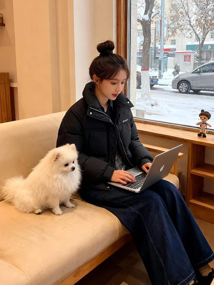 Faionable Afslanken Losse ort Jaet Dames Winter Nieuwe collectie Klein formaat Fce Warm dons Katoenen jas Woon-werkverkeer Sle