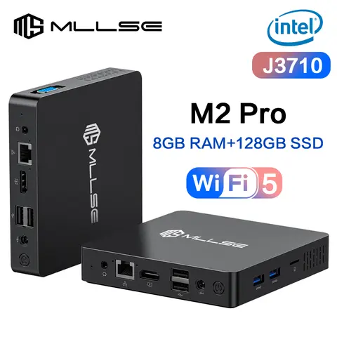 MLLSE Mini PC M2 Pro Intel Gemini Lake Intel J3710 8GB RAM 128GB ROM Dual-Band WiFi 5 Bluetooth 4.2 USB 3.0 Mini Computer