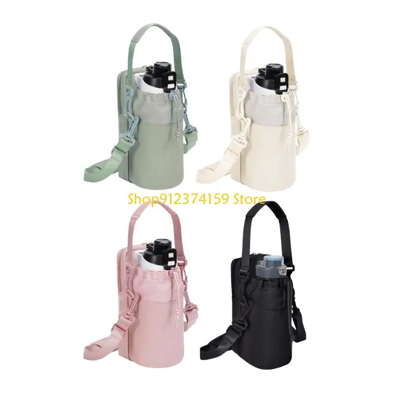 

G5AE Insulated Water Bottle With Adjustable Strap And Phone Pocket For Hiking Camping Outdoor Activities