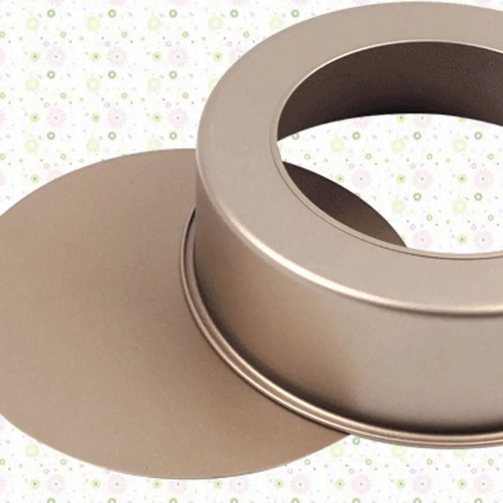 8 Inch Round Golden Stainless Steel Cake Mold Baking Pan for Cakes Cookies Cupcakes Home Bakery Professional Use Reusable
