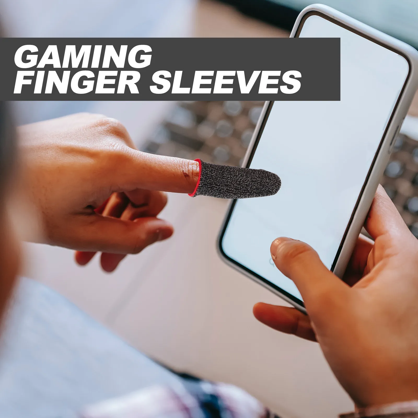 

10Pcs Gaming Finger Sleeves Ultra-Thin Breathable Fiber Finger Covers Anti-Slip Protection for Mobile Touchscreen Games
