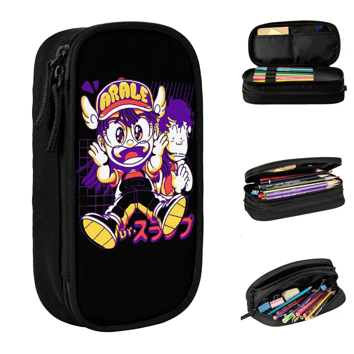 

Dr.Slump Anime Pencil Cases Arale Norimaki Manga Pencilcases Pen Holder for Girls Boys Big Capacity Bag Office Zipper Stationery