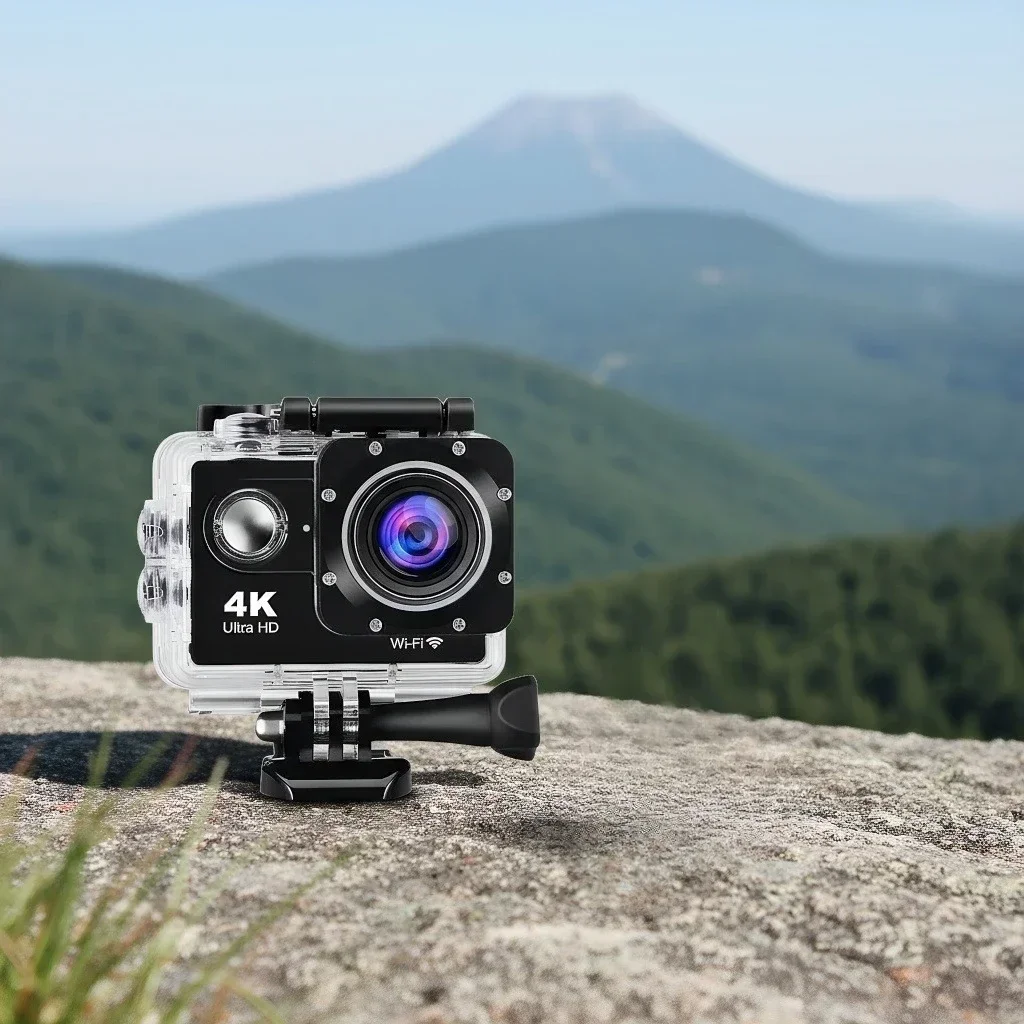 4K 170° Underwater Action Camera, WiFi Helmet Cam with 2.0