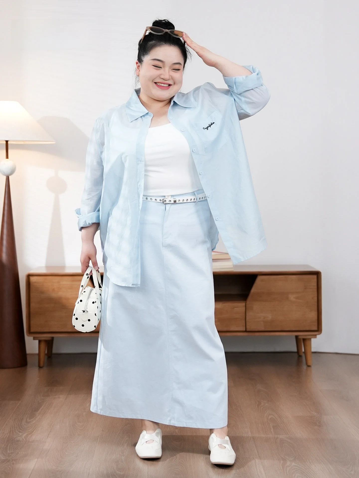 

Slimming Fre Sle Casual Versatile plus Size irt Boasting Youthful Appeal Comfortable Breathable Women's Faion
