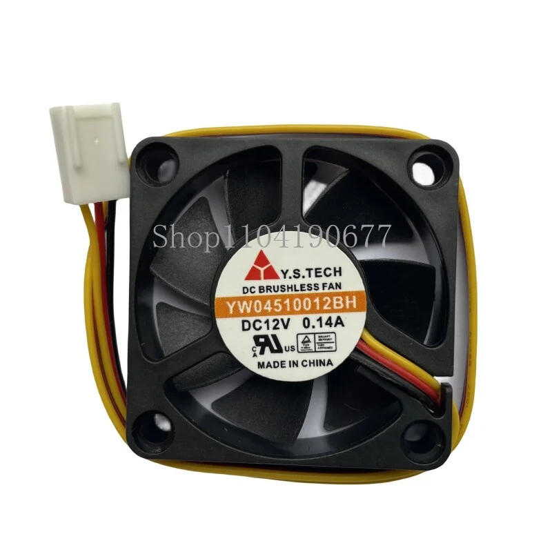 For Y.S.TECH 4.5cm 45*45*10 YW04510012BH YW04510012LM DC12V 0.14A 3 Wires Fan