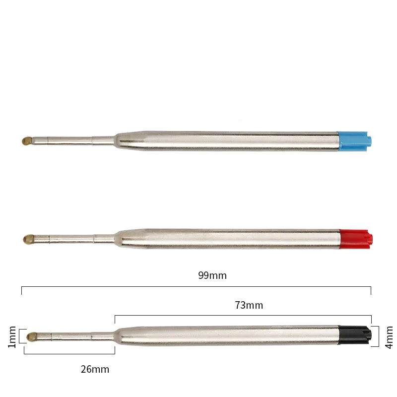 20Pcs High Quality Replaceable Metal Pen Refills Smooth Writing Ballpoint Pen Refills Pens Fine Point 1.0mm Blue Black Red Ink view 3
