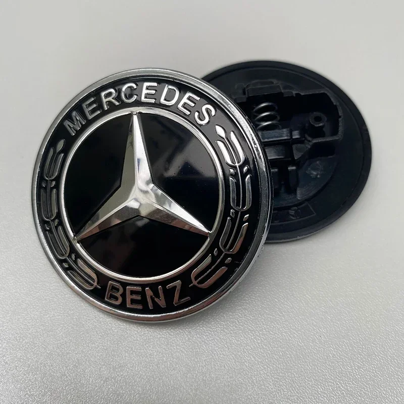 57mm ABS New Blue Black Car Front Hood Star Logo Cover Bonnet Emblem Badge For Mercedes Benz  AMG W204 W222 W212 Accessories