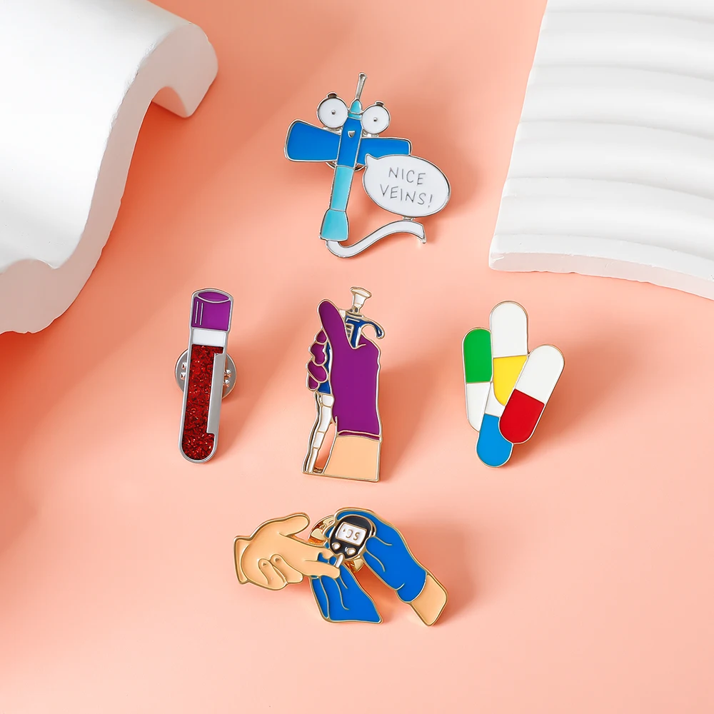 Blood Collection Tube - Medsor Cute Medical Tools Enamel Badge