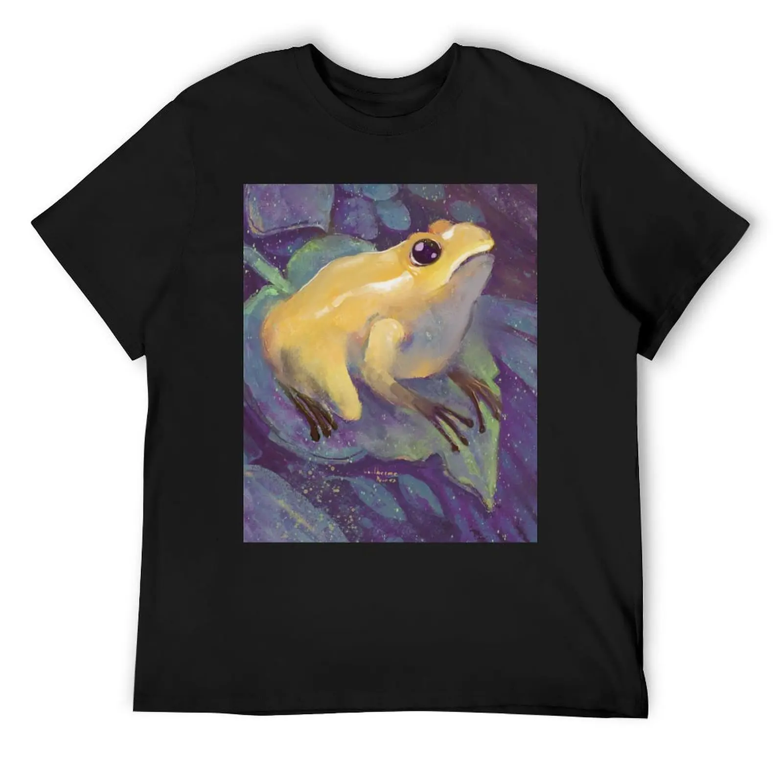 Golden Poison Frog T-Shirt plus size tops heavyweights street wear graphic tee shirt men t shirt