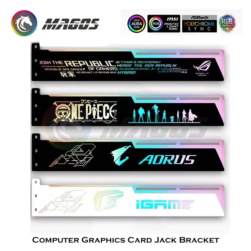 Gpu halter mb 5v argb sybc videokarte jack halterung horizontale installation für asus msi aorus multi-marken glauben schwarz/weiß