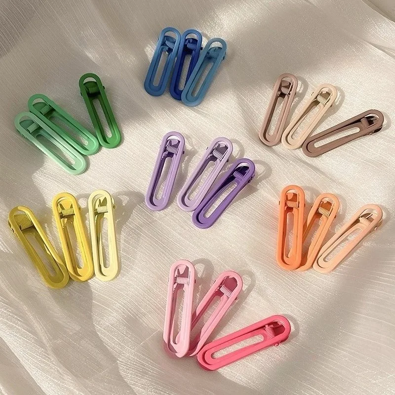 3Pcs/set Candy Coffee Seamless Bangs Clips Hair Styling Hairdressing Makeup Tools Hair Clips for Women Girls Style Headwear