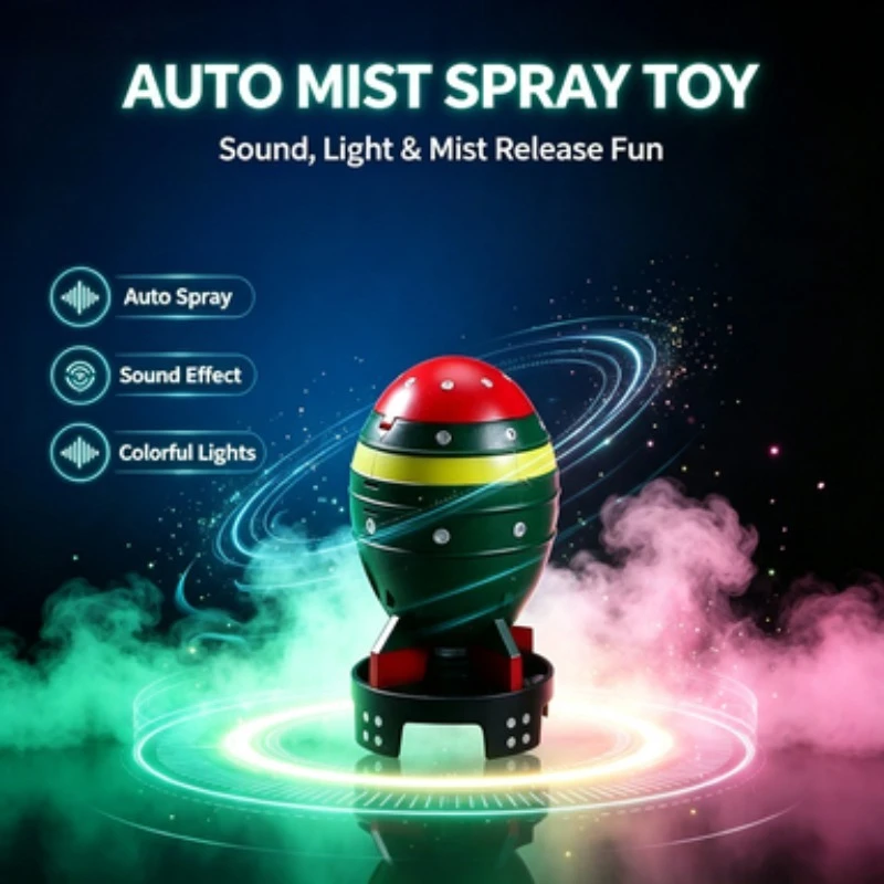 Interactive Mist Sprayer Toy with Sound Light Effect Automatic Spray Desktop Decor Novelty Leisure Toy