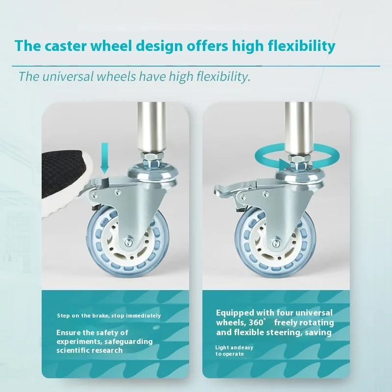 Labshark Double-Layer Thickened Stainless Steel Trolley Universal Wheels Available Large Small Sizes for Laboratory Supplies