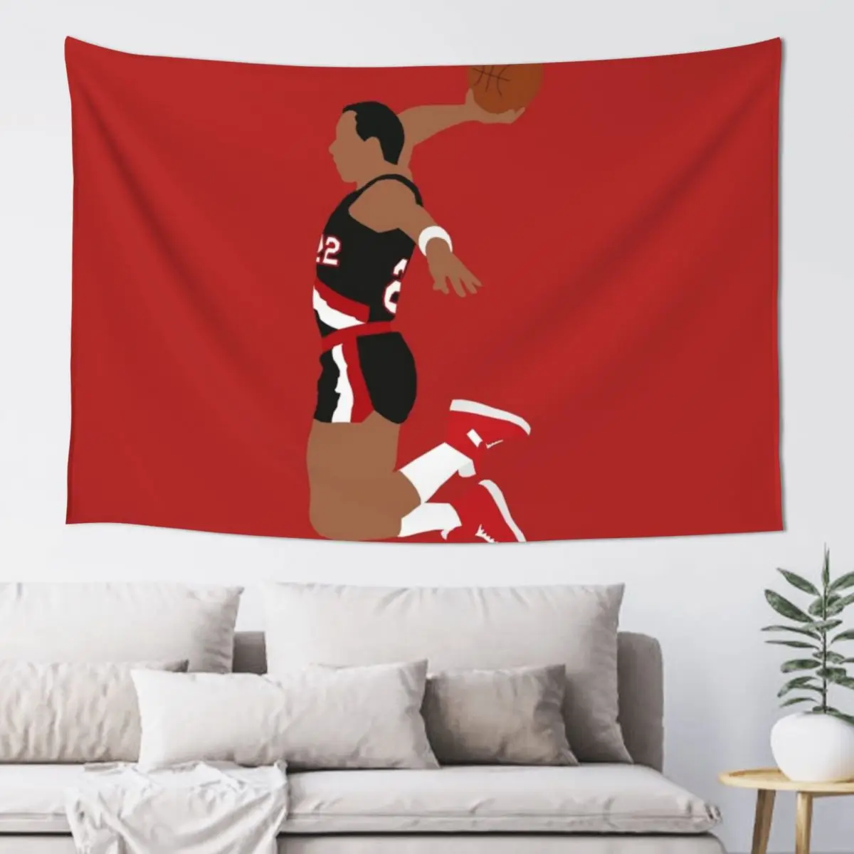 

Clyde Drexler Dunk Tapestry Wall Deco Decoration Aesthetic Wallpaper Bedroom Tapestry