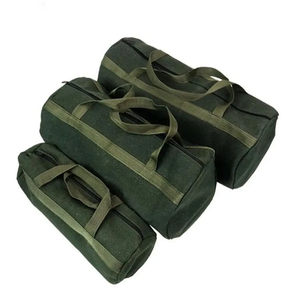 

Thick Canvas Repair Tool Bags Large Capacity Round Design Hand Tool Case Multifunction Waterproof Tool Storage Organizer