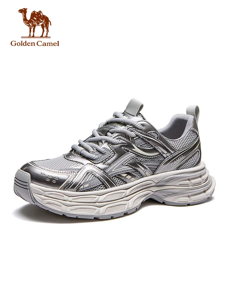 Golden Camel Popular Style Men Running Shoe Mesh Cow Split Microfiber Men Sport Shoes Lace Up Outdoor Jogging Shoes Men Sneakers