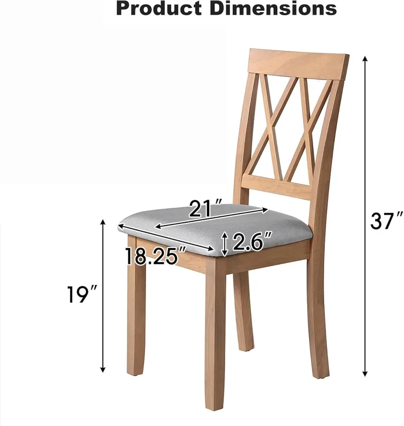 เก้าอี้รับประทานอาหารหุ้มเบาะบ้านไร่ 2 ชิ้น, เก้าอี้รับประทานอาหารไม้สําเนียงพร้อมเบาะที่นั่งสําหรับห้องครัว, สถานที่ขนาดเล็ก, Easy As