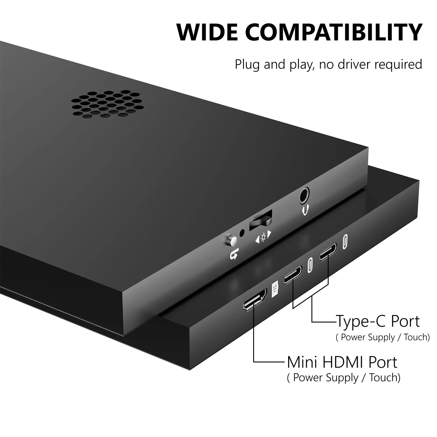 14.5 Inch 2K Touchscreen Stretched Bar Monitor 2560x720 IPS LCD, USB‑C Input, Touch Secondary Display for PC Case CPU GPU Monit