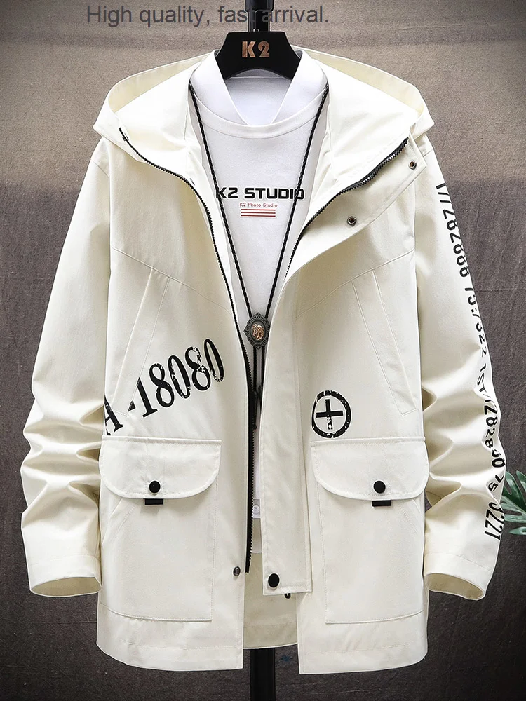 

Men's Trench Coat New Mid-Length Spring Trend Handsome Spring and Autumn Coat Loose Leisure Workwear Coat Men mens jackets