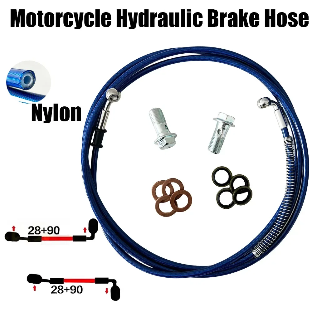 

28-90 degree10 Banjo Motorcycle Hydraulic Stainless Steel Wire Weaving 10~500cm High-Pressure Steel Throat Hydraulic Brake Pipe