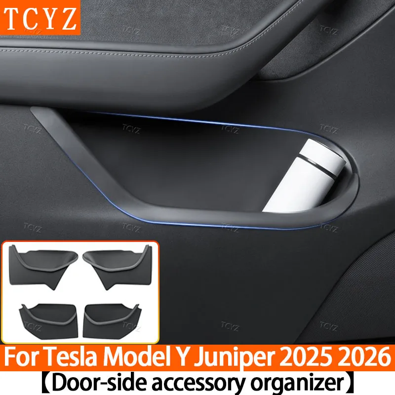 

Car Side Fully Covered Door Storage Box for Tesla Model Y Juniper 2025 2026 Gate Slot Anti Dirty Storage Tidying Accessories