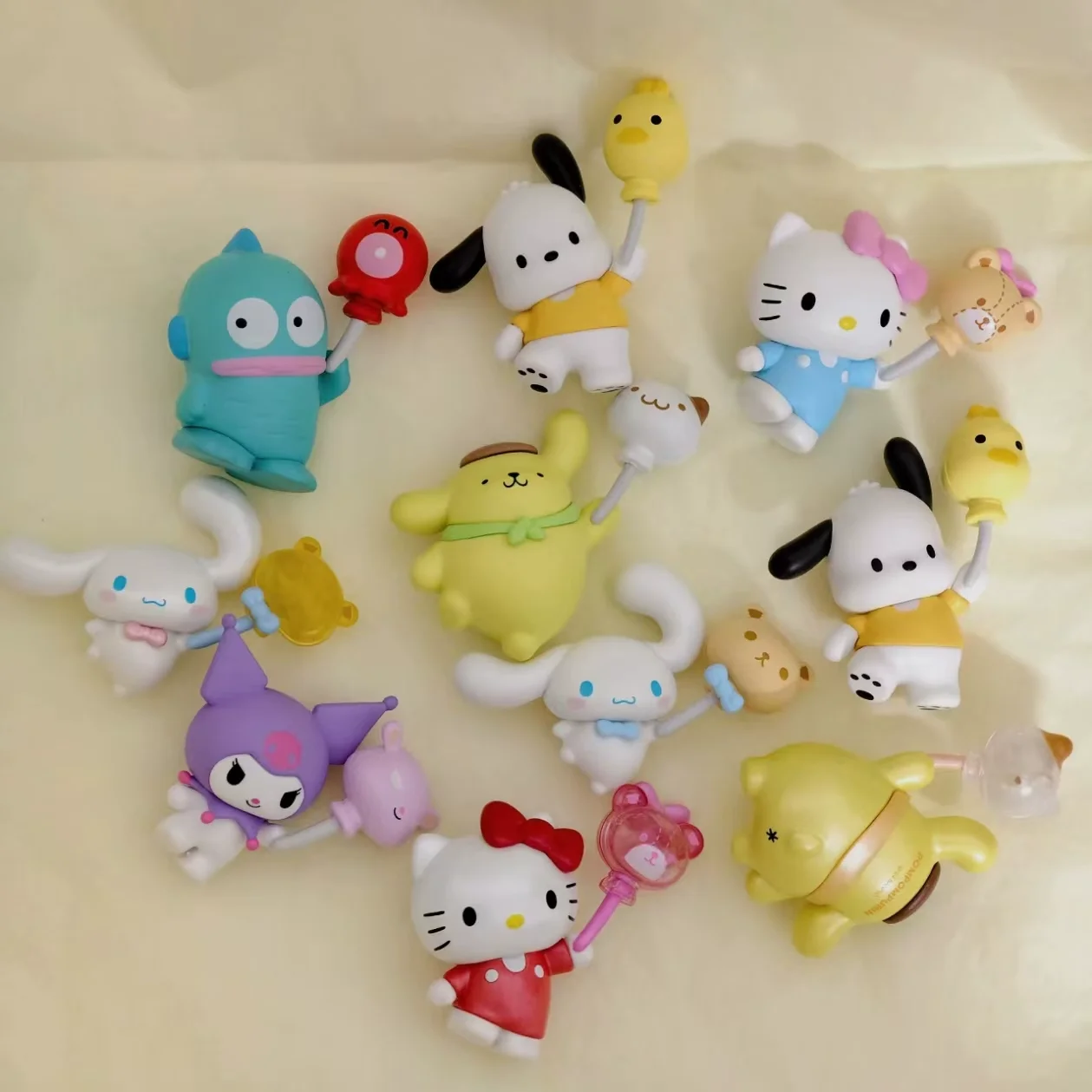 Miniso Sanrio Balloon Travel Note Cute Bean Blind Box Hellokitty Ornament Pochacco Backpack Pendant Children'S Toy Birthday Gift