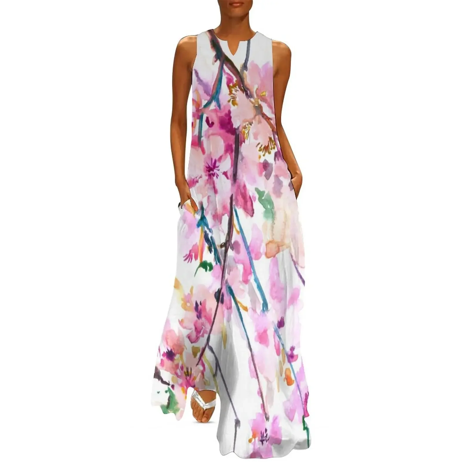 

Cherry Blossom Long Dress summer dress woman 2025 trendy women clothes Dress