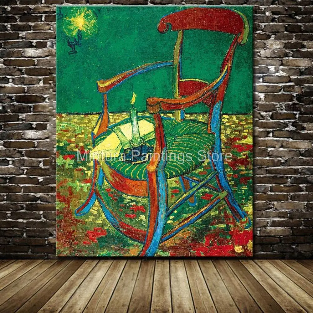 Gauguin's Chair Of Vincent Van Gogh Hand-Painted Reproduction Oil Painting On Canvas,Wall Art,Picture For Living Room,Home Decor