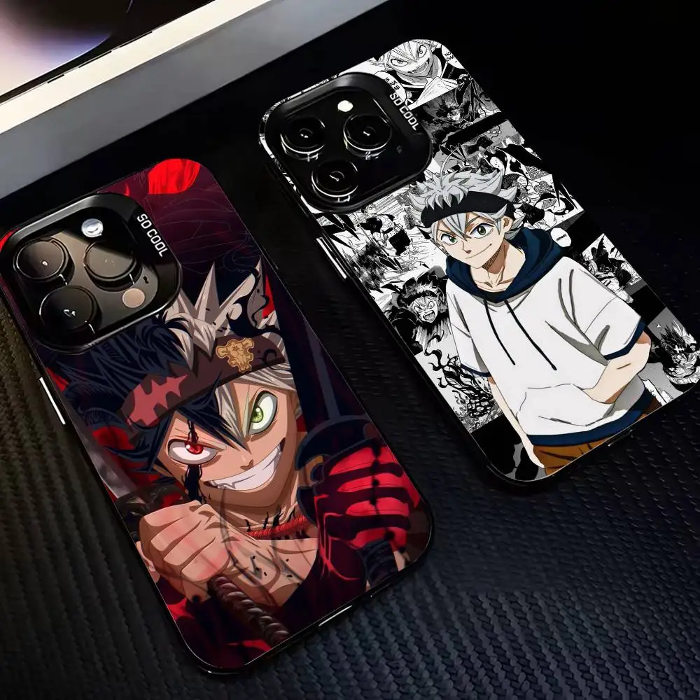 

Cool B-Black C-Clover A-Asta BCA Phone Case For iPhone 17,16,15,14,13,12,11 Plus,Pro Max,XS,Colored Silver Plated Inside Cover