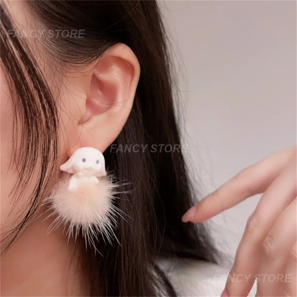 1~4PAIRS Personalized Earrings Great For Rabbit Lovers Plush South Korea Jewelry Gifts For Matte Earrings Popular Jewelry