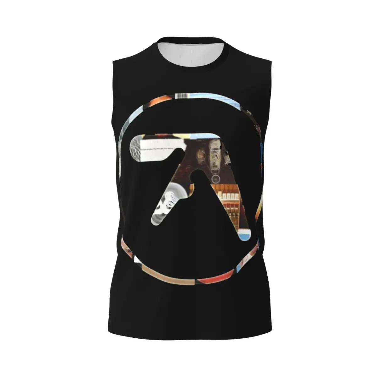 Aphex Twin Men Printed Sleeveless T-shirt Casual Hip Hop Street Style Beach Holiday Tank Tops
