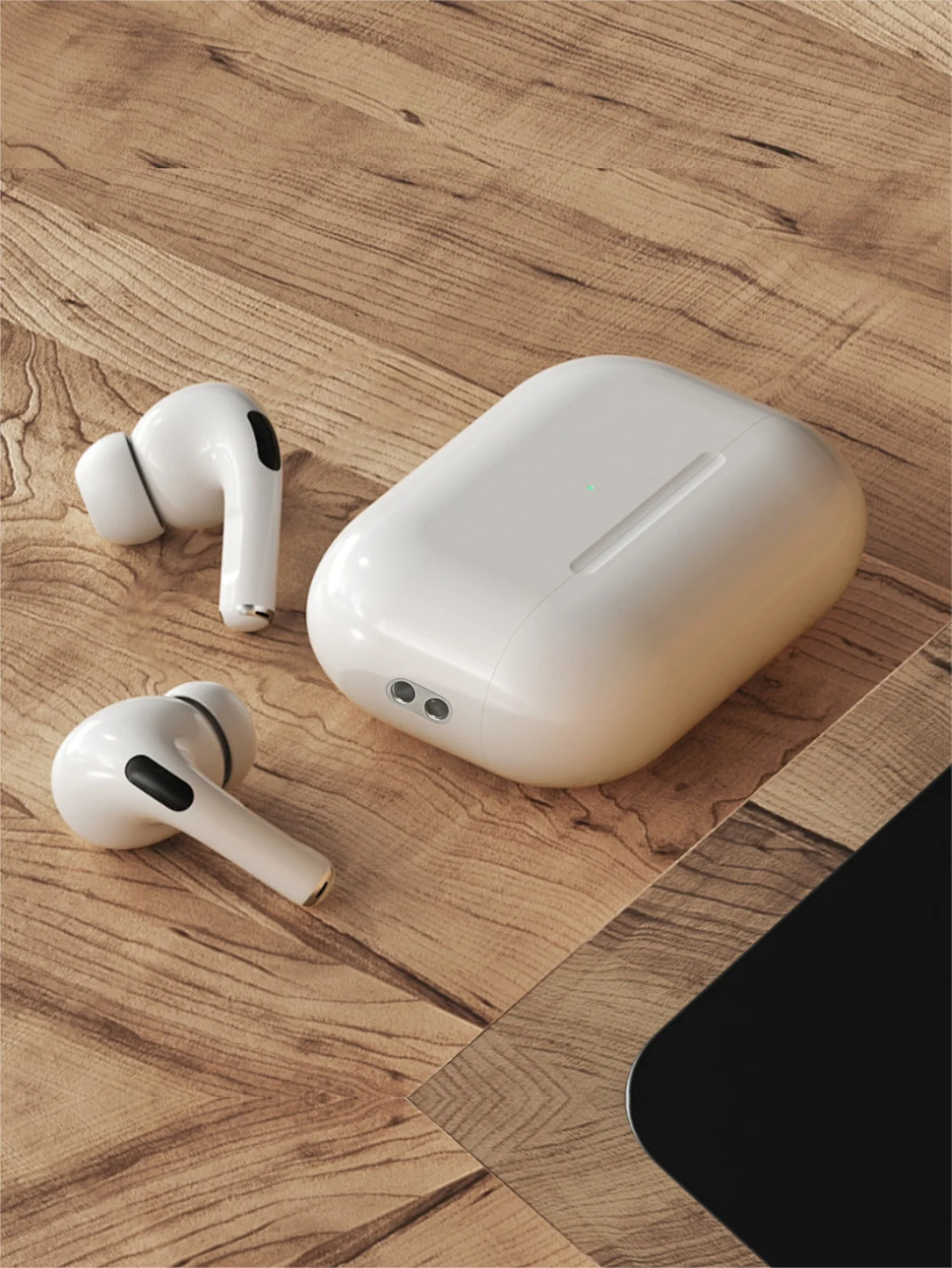 سماعات الرأس اللاسلكية Airs Pro، سماعات بلوتوث، سماعات AirPods المزيفة مع علبة شحن ميكروفون لجميع الهواتف الذكية #1