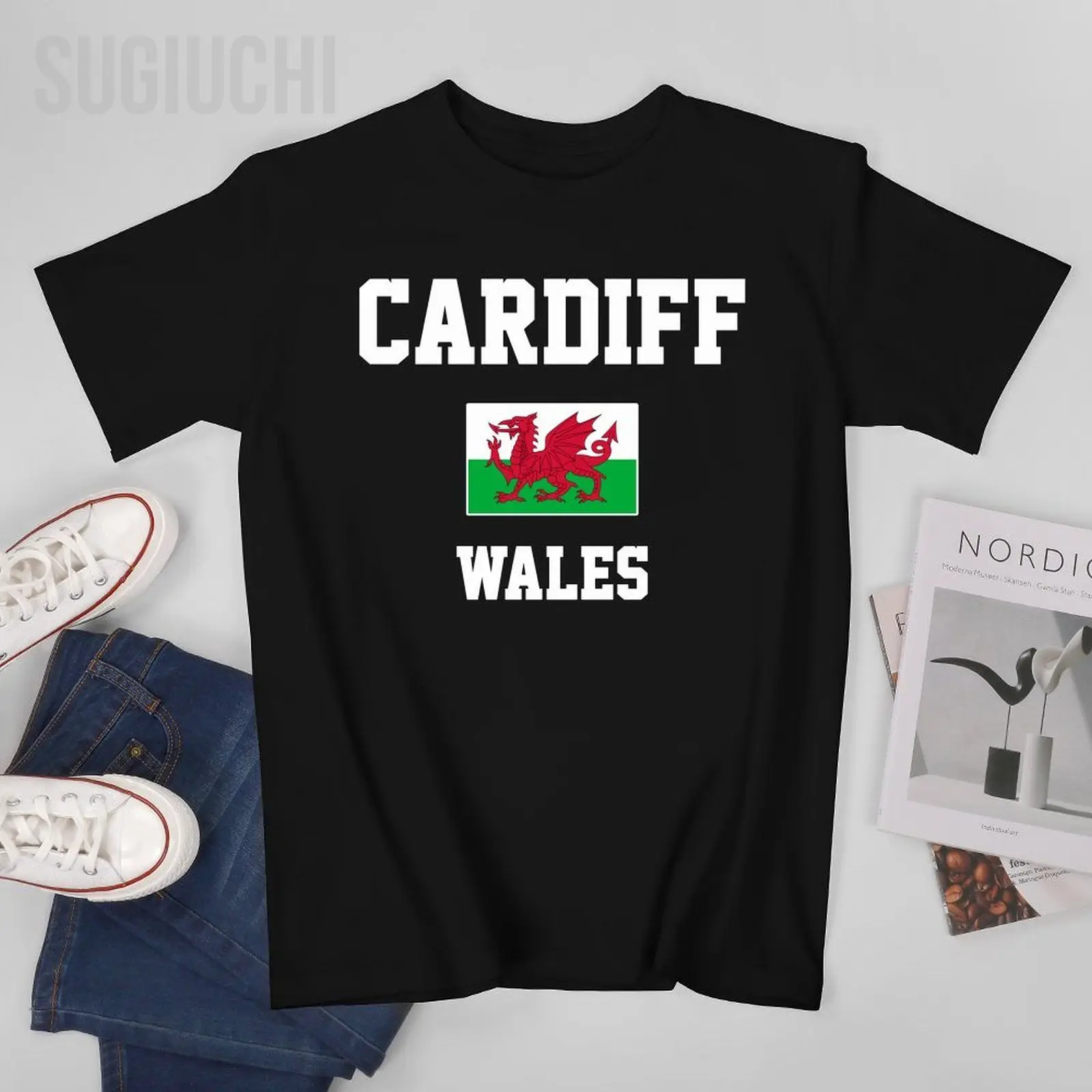 Flag of Wales Cymru Cardiff Men Tshirt Tees T-Shirt O-neck T Shirts Women Boys Clothing 100% Cotton